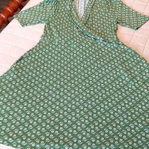Boden Green Knit Short Sleeve Dress